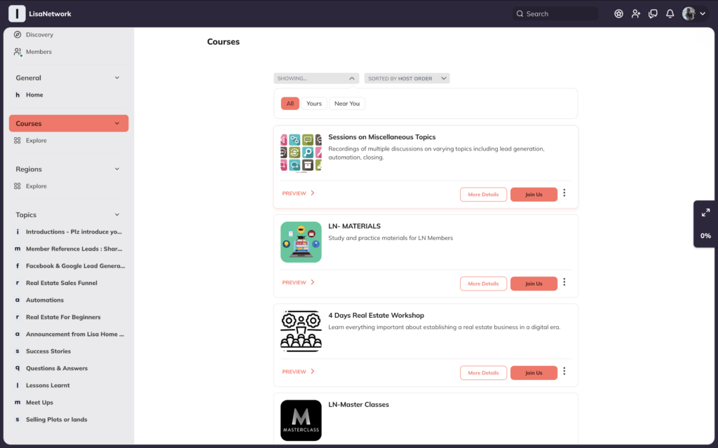 All your courses, coaching, and Real Estate Networking Community—under one roof in our Learning Platform.